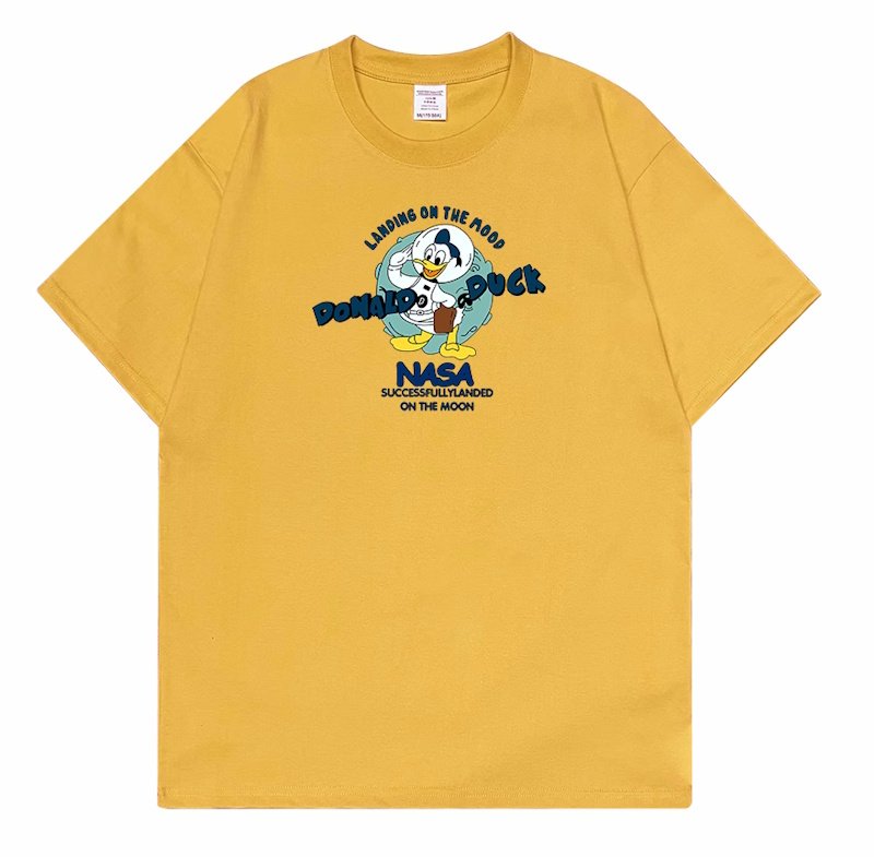 画像4: unisex nasa×donald duck Print Short Sleeve T-Shirt ナサ×ドナルドダックプリントラウンドネック Tシャツ ユニセックス 男女兼用 (4)