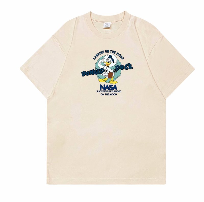 画像5: unisex nasa×donald duck Print Short Sleeve T-Shirt ナサ×ドナルドダックプリントラウンドネック Tシャツ ユニセックス 男女兼用 (5)
