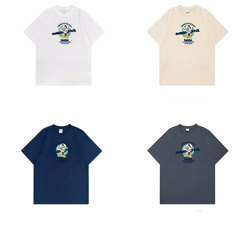 画像10: unisex nasa×donald duck Print Short Sleeve T-Shirt ナサ×ドナルドダックプリントラウンドネック Tシャツ ユニセックス 男女兼用 (10)
