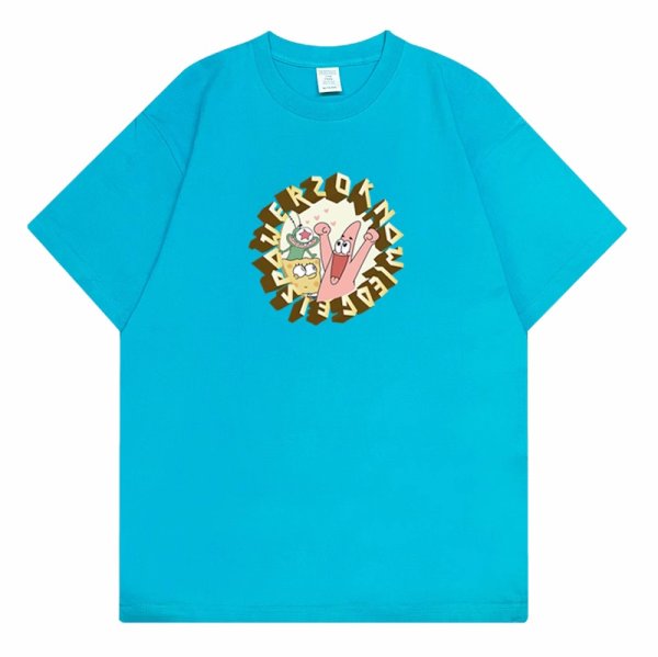 画像3: unisexCircle Spongebob Friends  Print Short Sleeve T-Shirt　サークルスポンジボブ＆フレンズプリントラウンドネック Tシャツ ユニセックス 男女兼用 (3)
