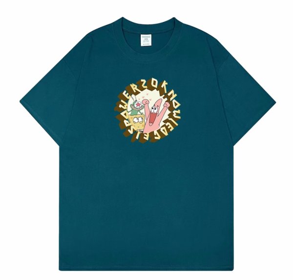 画像6: unisexCircle Spongebob Friends  Print Short Sleeve T-Shirt　サークルスポンジボブ＆フレンズプリントラウンドネック Tシャツ ユニセックス 男女兼用 (6)