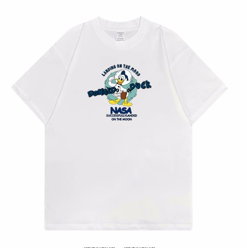 画像8: unisex nasa×donald duck Print Short Sleeve T-Shirt ナサ×ドナルドダックプリントラウンドネック Tシャツ ユニセックス 男女兼用 (8)