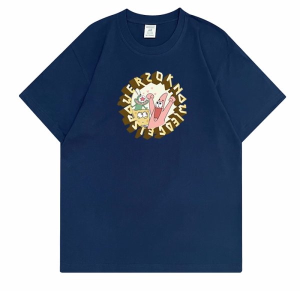 画像8: unisexCircle Spongebob Friends  Print Short Sleeve T-Shirt　サークルスポンジボブ＆フレンズプリントラウンドネック Tシャツ ユニセックス 男女兼用 (8)
