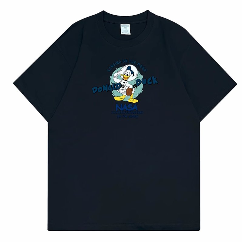 画像7: unisex nasa×donald duck Print Short Sleeve T-Shirt ナサ×ドナルドダックプリントラウンドネック Tシャツ ユニセックス 男女兼用 (7)