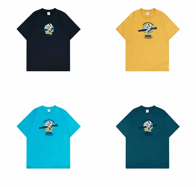 画像9: unisex nasa×donald duck Print Short Sleeve T-Shirt ナサ×ドナルドダックプリントラウンドネック Tシャツ ユニセックス 男女兼用 (9)