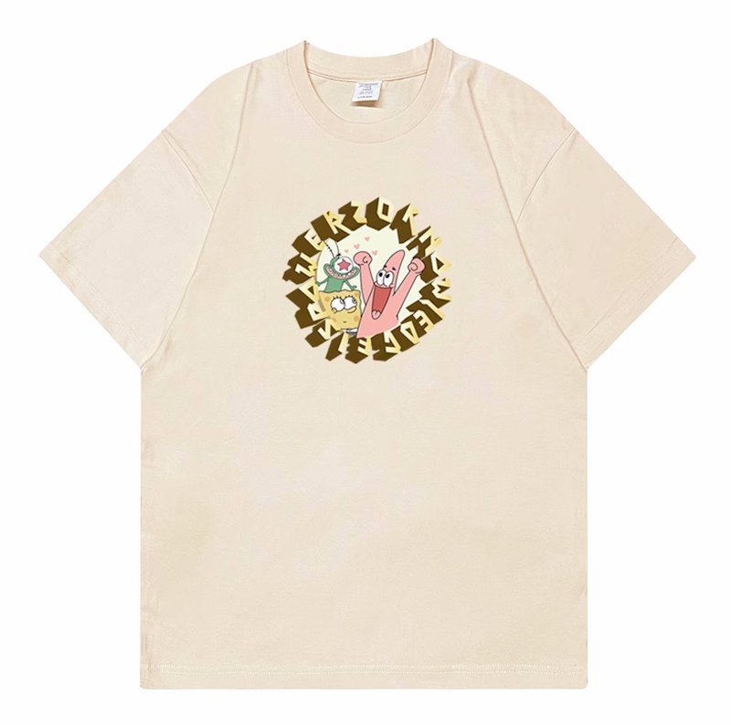 画像4: unisexCircle Spongebob Friends  Print Short Sleeve T-Shirt サークルスポンジボブ&フレンズプリントラウンドネック Tシャツ ユニセックス 男女兼用 (4)