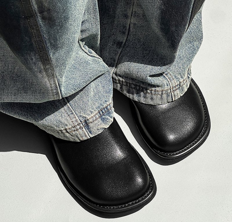 画像5: Leather Lazy One Step half slippers sandals レザーワンステッププラットフォームハーフ サンダルスリッパユニセックス男女兼用 (5)