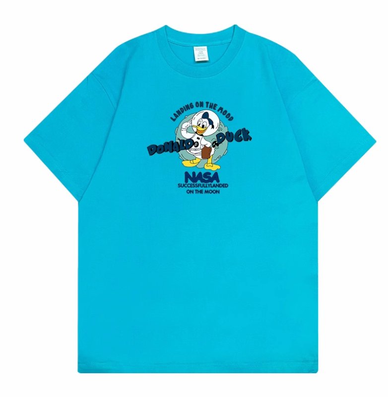 画像2: unisex nasa×donald duck Print Short Sleeve T-Shirt ナサ×ドナルドダックプリントラウンドネック Tシャツ ユニセックス 男女兼用 (2)