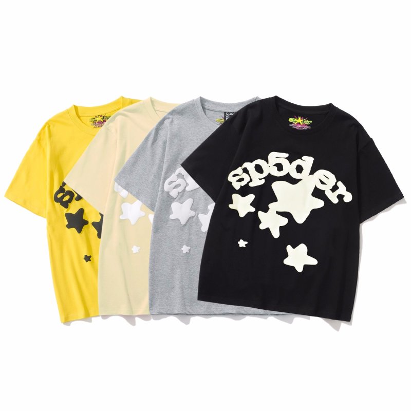 画像5: unisex Sp5der Star Print  Short Sleeve T-Shirt　Sp5der星スタープリントラウンドネック Tシャツ ユニセックス 男女兼用 (5)