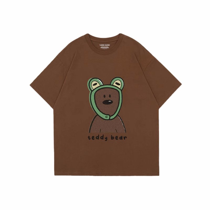 画像11: unisex  Masquerade Bear Print Short Sleeve T-Shirt　なりすましベア熊プリントラウンドネック Tシャツ ユニセックス 男女兼用 (11)