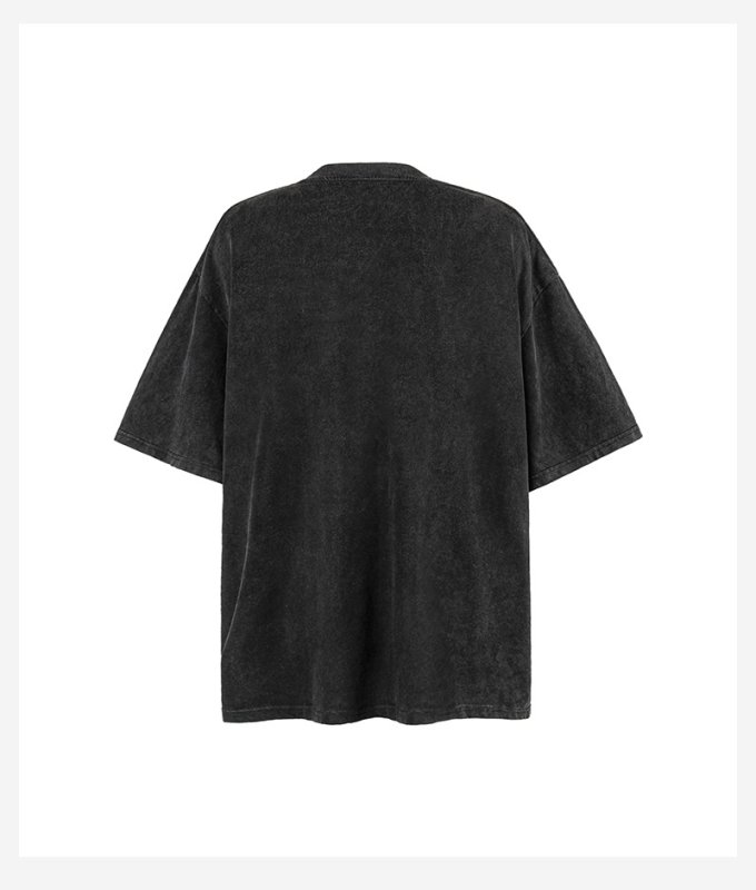 画像3: unisex Statue of Liberty print vintage style washed short sleeve T-shirt　自由の女神プリントヴィンテージスタイウォッシュド半袖ラウンドネック Tシャツ ユニセックス 男女兼用 (3)