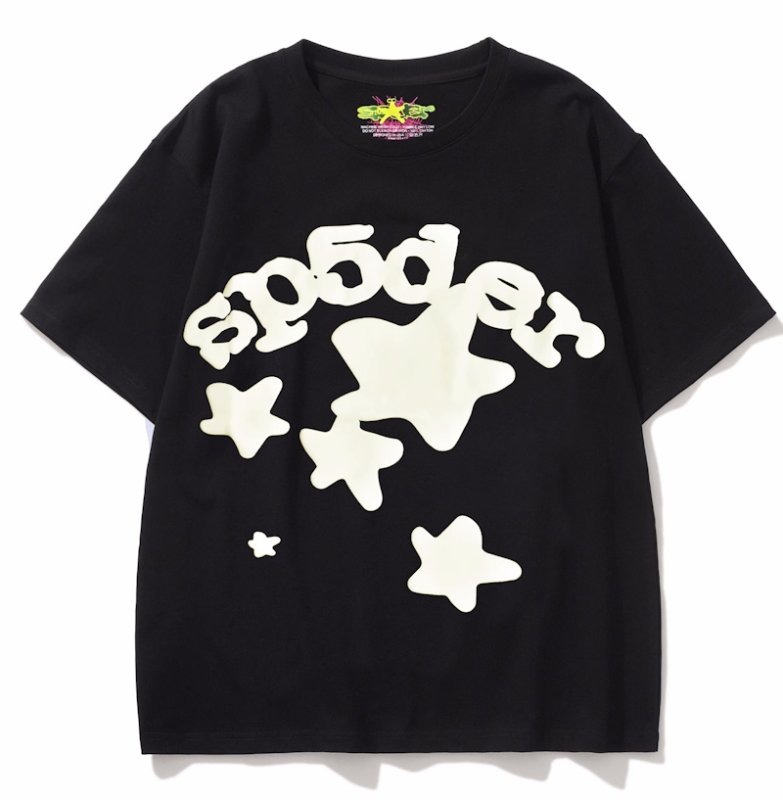 画像2: unisex Sp5der Star Print  Short Sleeve T-Shirt　Sp5der星スタープリントラウンドネック Tシャツ ユニセックス 男女兼用 (2)