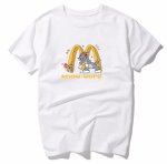 画像2: unisex  know wore  Tom and Jerry & M logo Print Short Sleeve T-Shirt　トムとジェリー＆Mロゴプリントラウンドネック Tシャツ ユニセックス 男女兼用 (2)