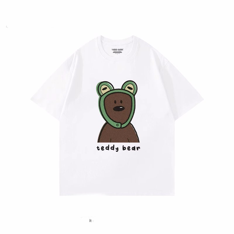 画像2: unisex  Masquerade Bear Print Short Sleeve T-Shirt　なりすましベア熊プリントラウンドネック Tシャツ ユニセックス 男女兼用 (2)