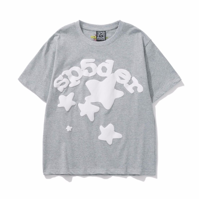 画像4: unisex Sp5der Star Print  Short Sleeve T-Shirt　Sp5der星スタープリントラウンドネック Tシャツ ユニセックス 男女兼用 (4)