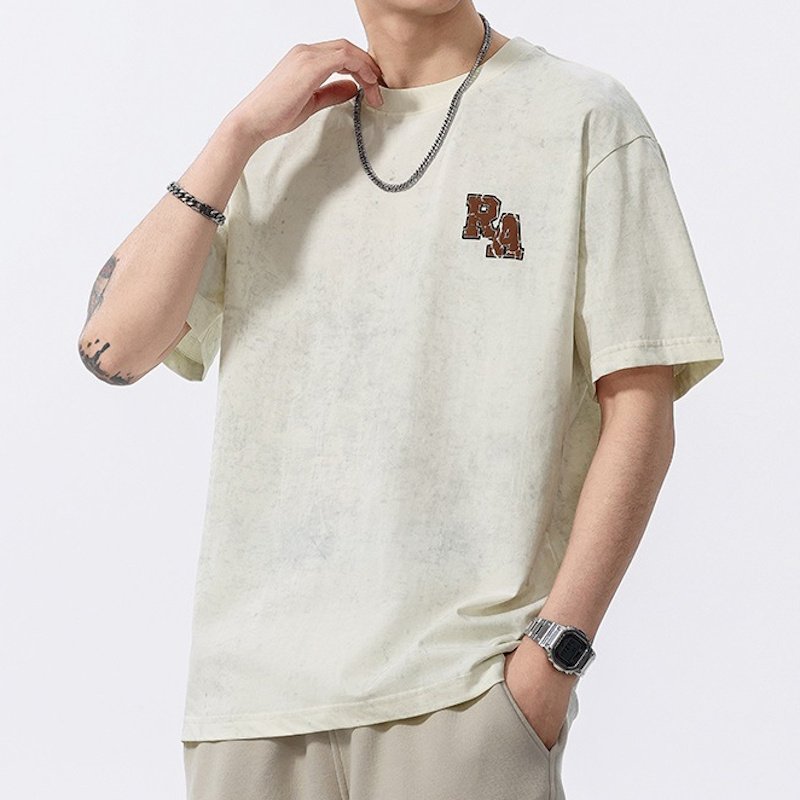 画像5: unisex Baseball Bulldog Print Wash T-shirt Short Sleeve T-Shirt  　ベイスボールブルドッグプリントヴィンテージスタイウォッシュド半袖ラウンドネック Tシャツ ユニセックス 男女兼用 (5)