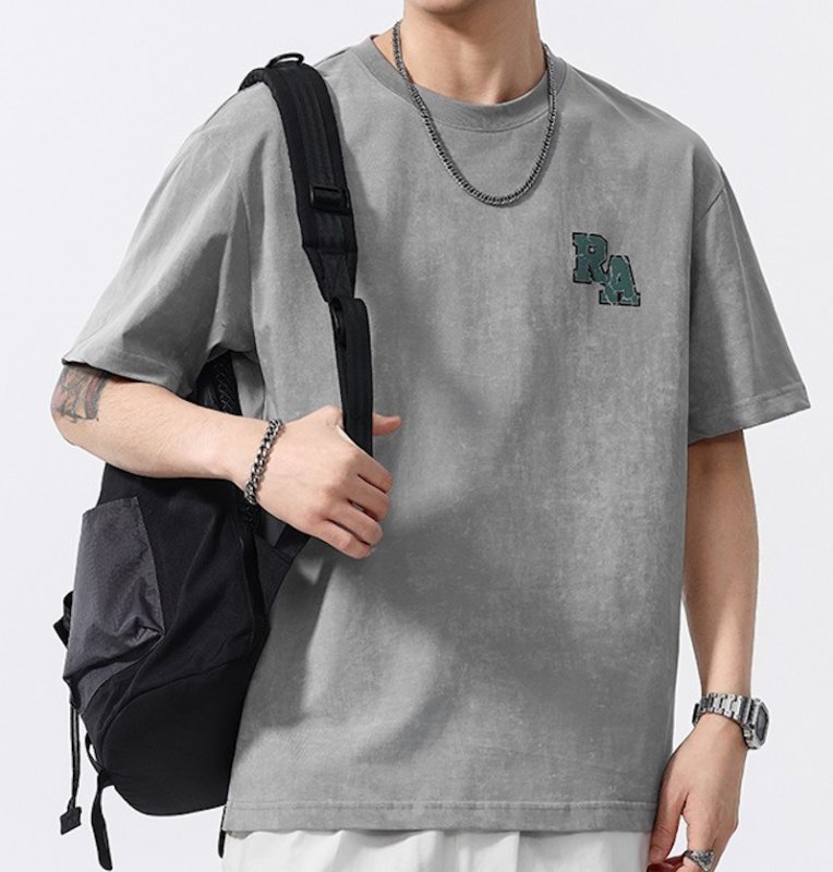 画像4: unisex Baseball Bulldog Print Wash T-shirt Short Sleeve T-Shirt  　ベイスボールブルドッグプリントヴィンテージスタイウォッシュド半袖ラウンドネック Tシャツ ユニセックス 男女兼用 (4)