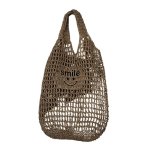 画像8: Smiley Face Straw Tote Shoulder Underarm Bag　スマイルファイスストロー網トートショルダーアンダーアームかごバッグ (8)