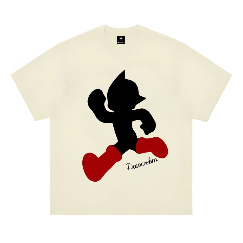画像3: unisex PAWCEE Astro Boy Silhouette Short Sleeve T-Shirt  　アトムシルエットプリント半袖ラウンドネック Tシャツ ユニセックス 男女兼用 (3)