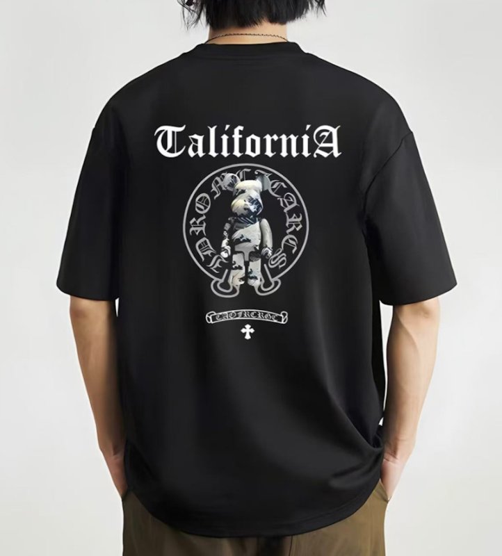 画像5: unisex California x Wave Pattern Bearbrick Short Sleeve T-Shirt  　カリフォルニア×ウェイブベアブリックプリント半袖ラウンドネック Tシャツ ユニセックス 男女兼用 (5)