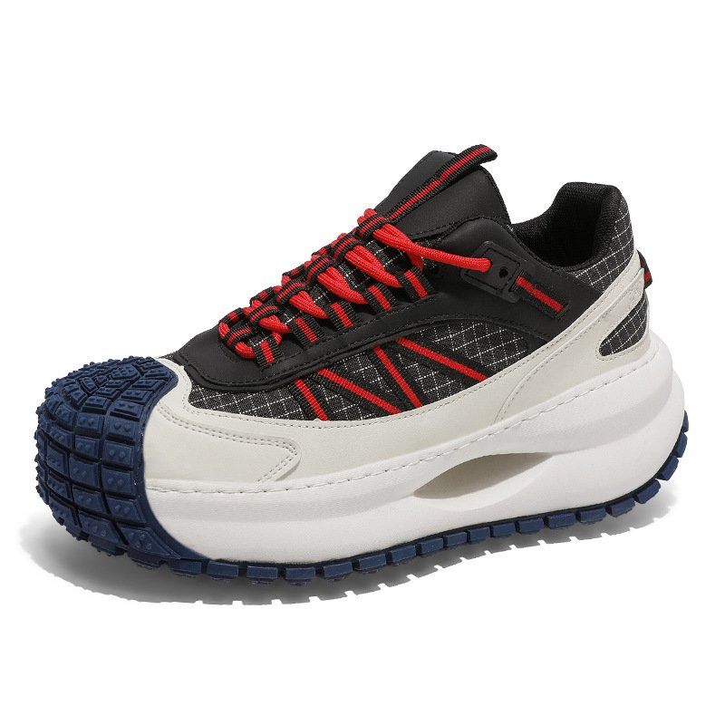 画像1: UnisexThick sole bicolor breathable lace-up sneakers 　 ユニセックス 男女兼用  厚底バイカラーブリーザブルレースアップスニーカー (1)