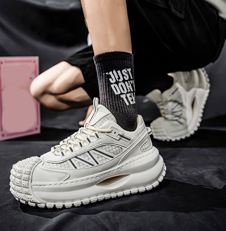 画像9: UnisexThick sole bicolor breathable lace-up sneakers 　 ユニセックス 男女兼用  厚底バイカラーブリーザブルレースアップスニーカー (9)