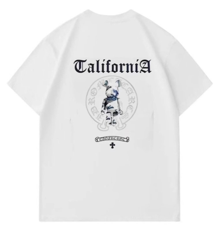 画像1: unisex California x Wave Pattern Bearbrick Short Sleeve T-Shirt  　カリフォルニア×ウェイブベアブリックプリント半袖ラウンドネック Tシャツ ユニセックス 男女兼用 (1)