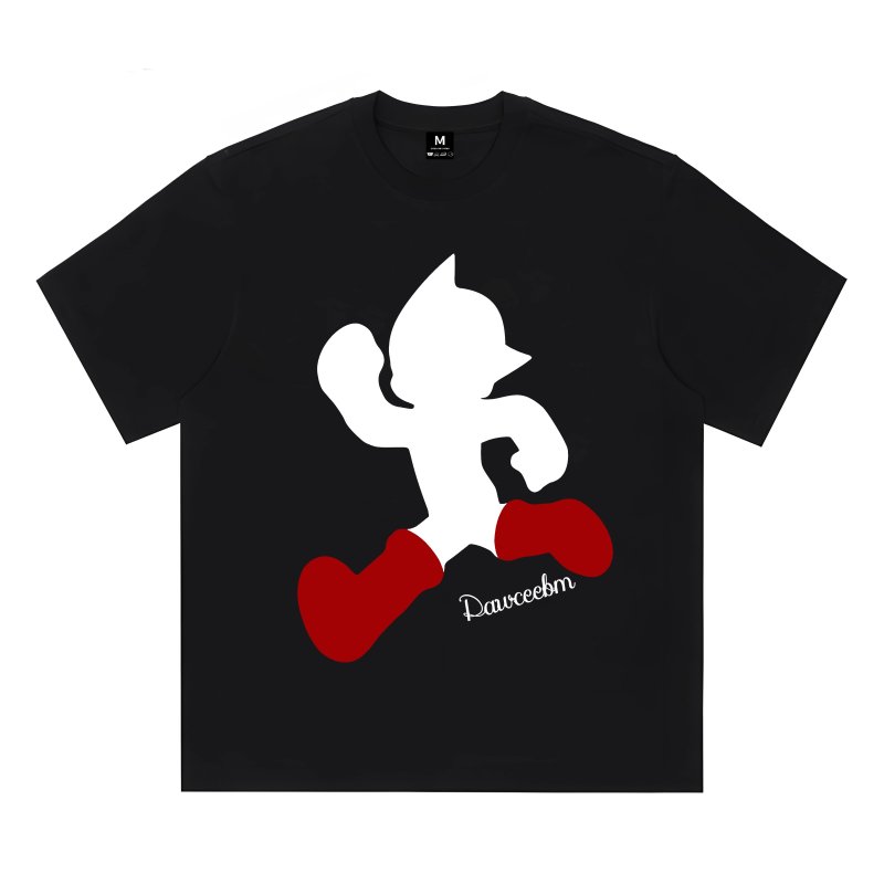 画像4: unisex PAWCEE Astro Boy Silhouette Short Sleeve T-Shirt  　アトムシルエットプリント半袖ラウンドネック Tシャツ ユニセックス 男女兼用 (4)