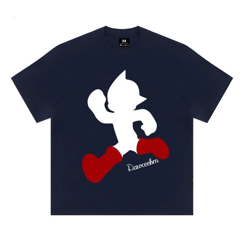 画像2: unisex PAWCEE Astro Boy Silhouette Short Sleeve T-Shirt  　アトムシルエットプリント半袖ラウンドネック Tシャツ ユニセックス 男女兼用 (2)