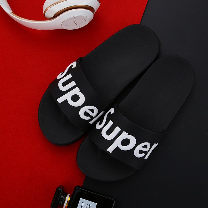 画像2: Unisex Black SUP Logo Flat Sandals  slippers  ユニセックス 男女兼用 SUPロゴ フリップ フロップサンダル シャワーサンダル ビーチサンダル　 (2)