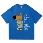画像3: unisex I'M JUST A CHILL GUY logo & fashionable hippopotamus & print Short Sleeve T-Shirt  ファッショナブルカバ ヒポポタマス＆プリント　プリント半袖ラウンドネック Tシャツ ユニセックス 男女兼用 (3)