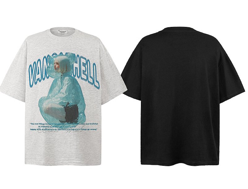 画像5: unisex High Street Beautiful Girl Photo Print Short Sleeve T-Shirt  　　ハイストリート美少女フォトプリント 半袖ラウンドネック Tシャツ ユニセックス 男女兼用 (5)