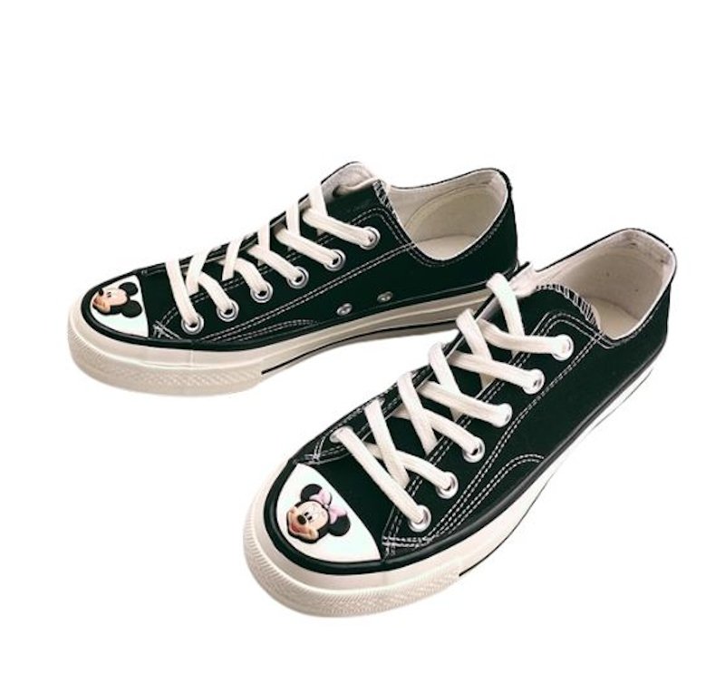 画像4: Women's Mickey & Minnie canvas low-top and high-top lace-up sneakers　 ミッキー＆ミニーキャンバスローカート＆ハイカット レースアップレースアップスニーカー (4)