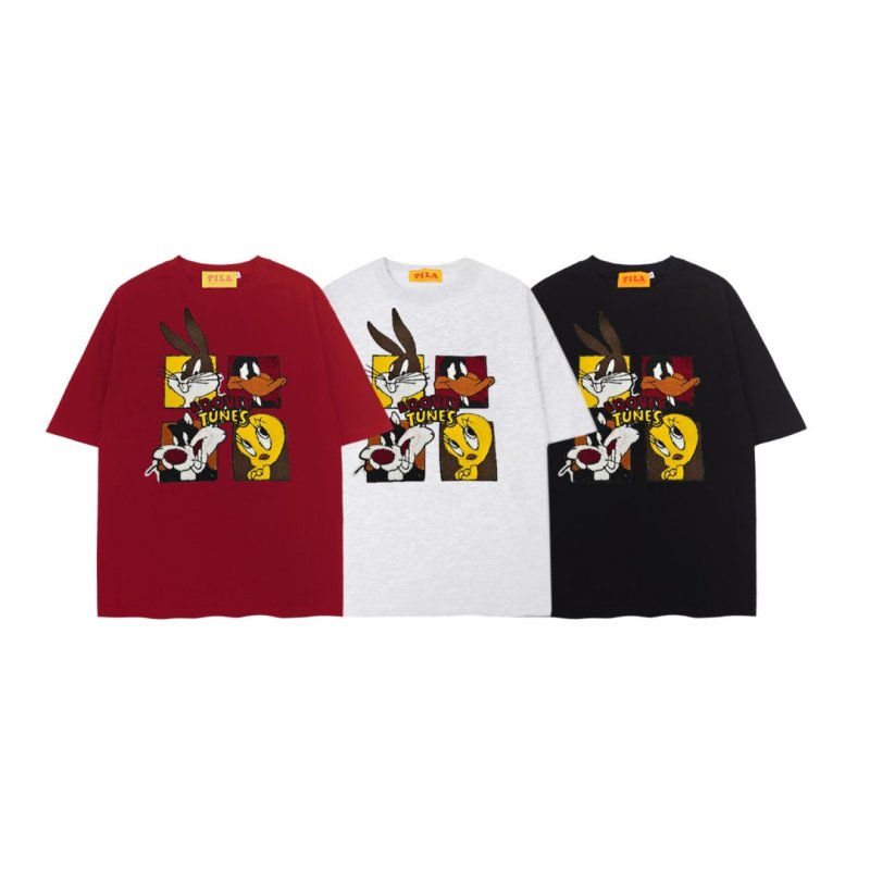 画像4: unisex Looney Tunes Bugs Bunny Box Embroidery Short Sleeve T-Shirt  ルーニーテューンズ .バックスバニーボックス 刺繍 半袖ラウンドネック Tシャツ ユニセックス 男女兼用 (4)