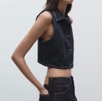 画像5: Selvedge Non-Wash Denim Vest　スリーブレスデニムノンウォッシュベスト (5)