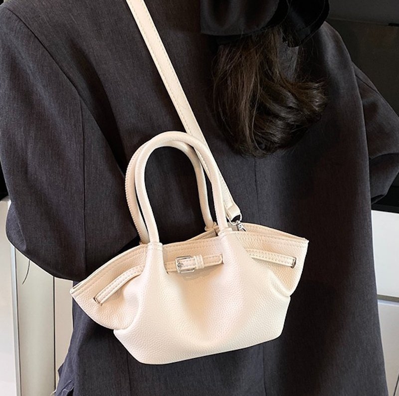 画像7: Fan-shaped leather belt underarm tote shoulder crossbody bag 扇型レザーベルトアンダーアームトートショルダークロスボディバッグ (7)