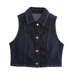 画像1: Selvedge Non-Wash Denim Vest　スリーブレスデニムノンウォッシュベスト (1)