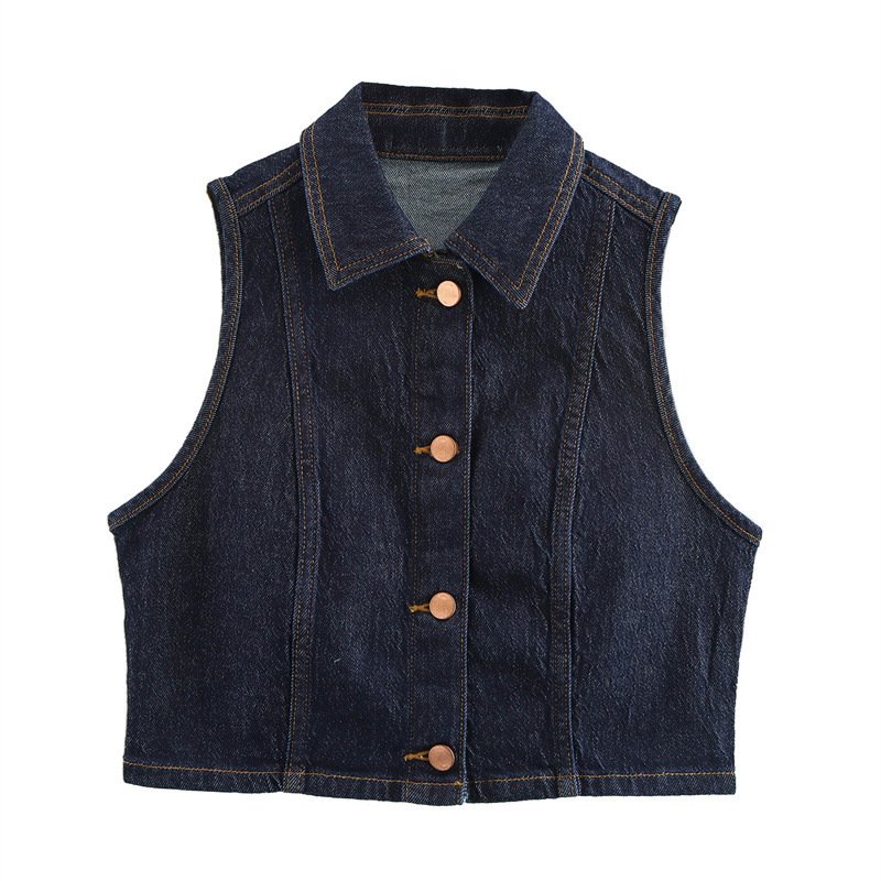 画像1: Selvedge Non-Wash Denim Vest　スリーブレスデニムノンウォッシュベスト (1)