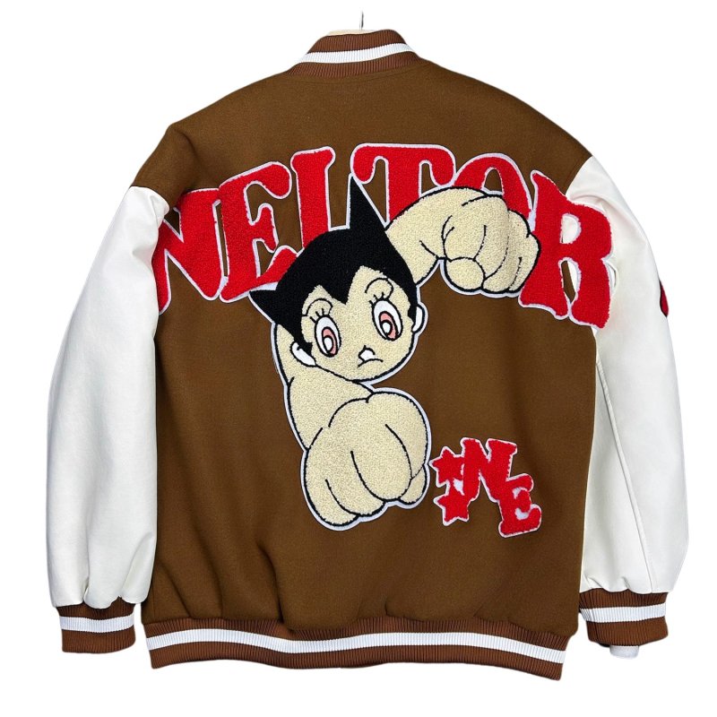 画像3: 25 Unisex Astro Boy Stadium Jacket Front and Back Design  ユニセックス 男女兼用  アストロボーイ アトム スタジャン スタジアムジャンパー ジャケット バック 刺繍 デザイン (3)