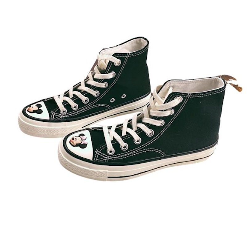 画像3: Women's Mickey & Minnie canvas low-top and high-top lace-up sneakers　 ミッキー＆ミニーキャンバスローカート＆ハイカット レースアップレースアップスニーカー (3)