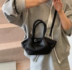 画像9: Fan-shaped leather belt underarm tote shoulder crossbody bag 扇型レザーベルトアンダーアームトートショルダークロスボディバッグ (9)
