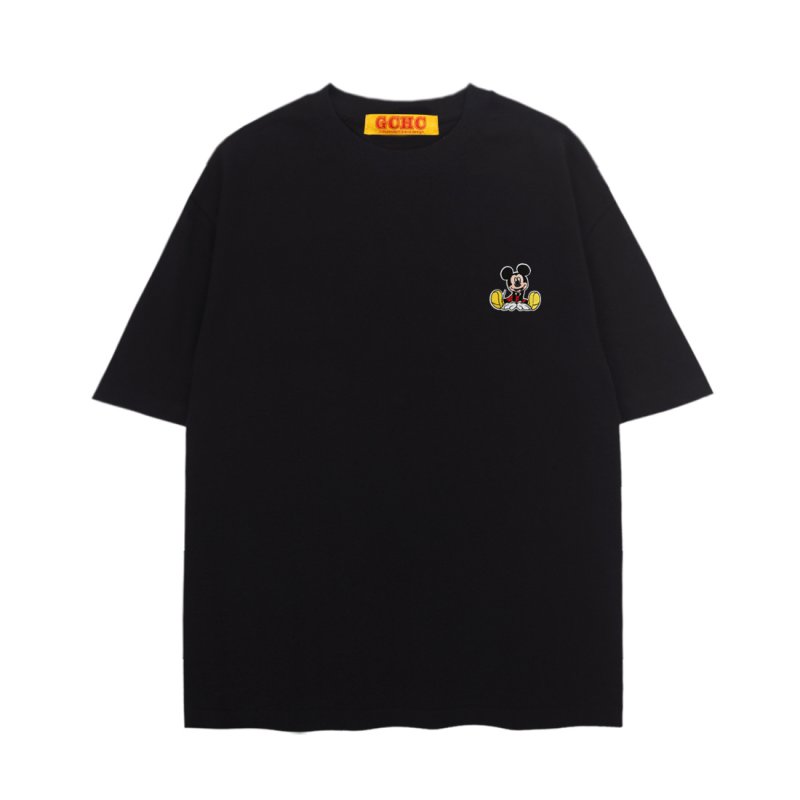 画像5: unisex Mickey Mouse one-point embroidery Short Sleeve T-Shirt  　　ミッキーマウス ワンポイント 刺繍 半袖ラウンドネック Tシャツ ユニセックス 男女兼用 (5)