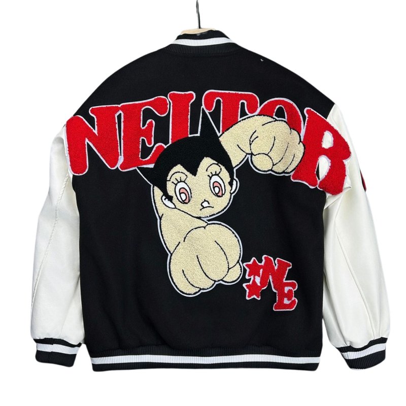 画像2: 25 Unisex Astro Boy Stadium Jacket Front and Back Design  ユニセックス 男女兼用  アストロボーイ アトム スタジャン スタジアムジャンパー ジャケット バック 刺繍 デザイン (2)