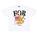 画像1: unisex Happy Birthday Garfield  Print Short Sleeve T-Shirt  　ハッピーバースデーガーフィールドプリント 半袖ラウンドネック Tシャツ ユニセックス 男女兼用 (1)