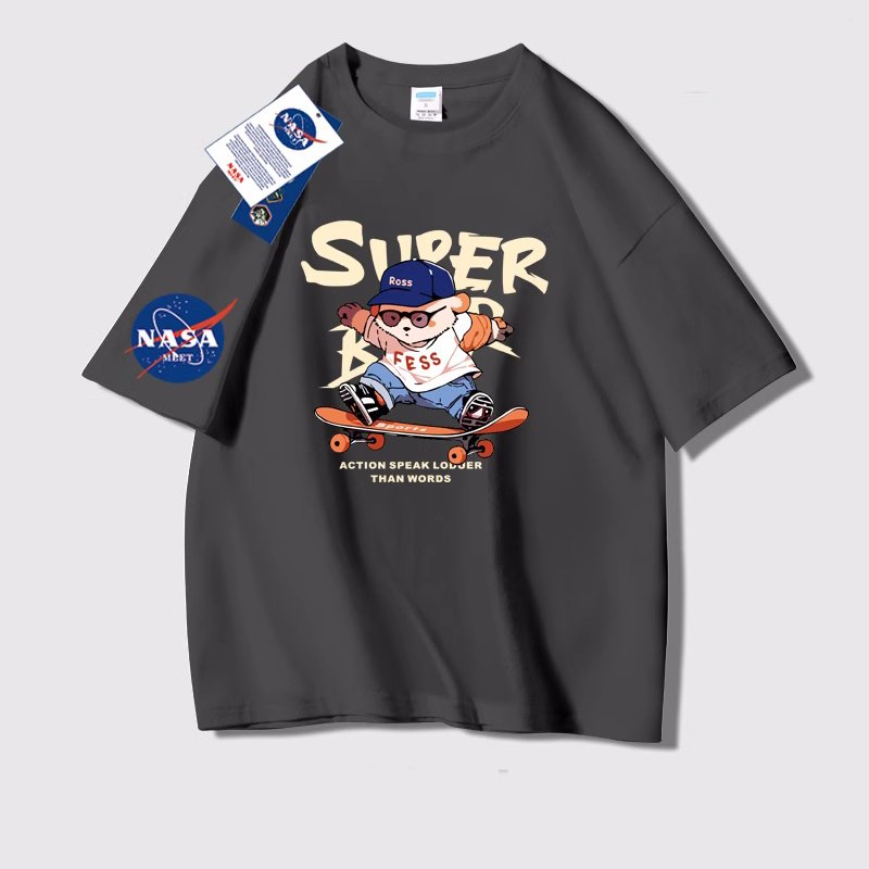 画像5: unisex NASA x Skater BearPrint Short Sleeve T-Shirt  　　NASA×スケーターベアプリント 半袖ラウンドネック Tシャツ ユニセックス 男女兼用 (5)