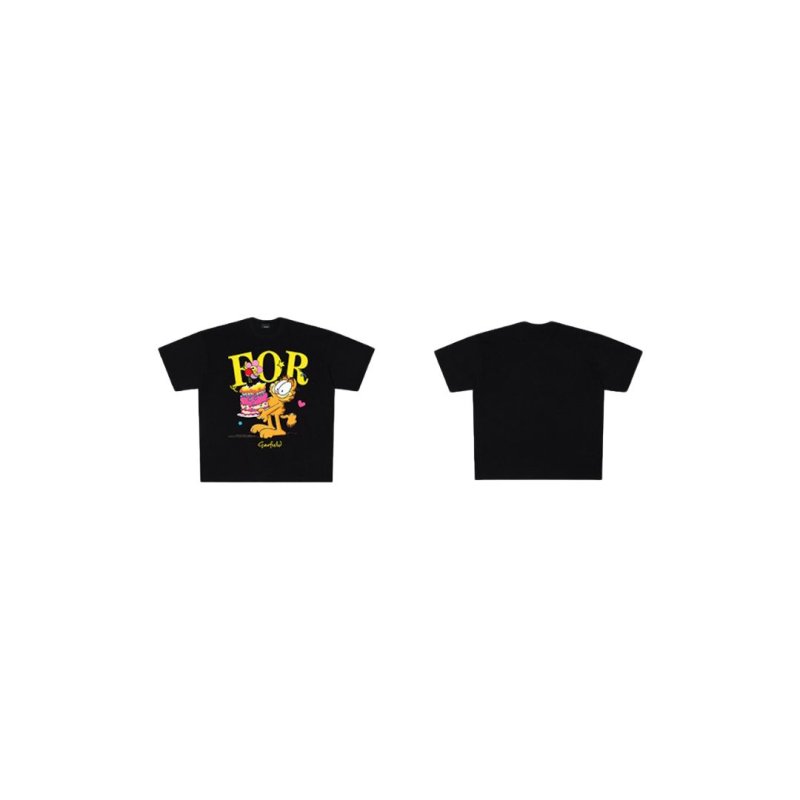 画像5: unisex Happy Birthday Garfield  Print Short Sleeve T-Shirt  　ハッピーバースデーガーフィールドプリント 半袖ラウンドネック Tシャツ ユニセックス 男女兼用 (5)