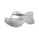 画像3: Thick-soled platform thong leather sandal slippers　厚底プラットフォームトングレザーサンダルスリッパ (3)