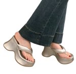 画像6: Thick-soled platform thong leather sandal slippers　厚底プラットフォームトングレザーサンダルスリッパ (6)