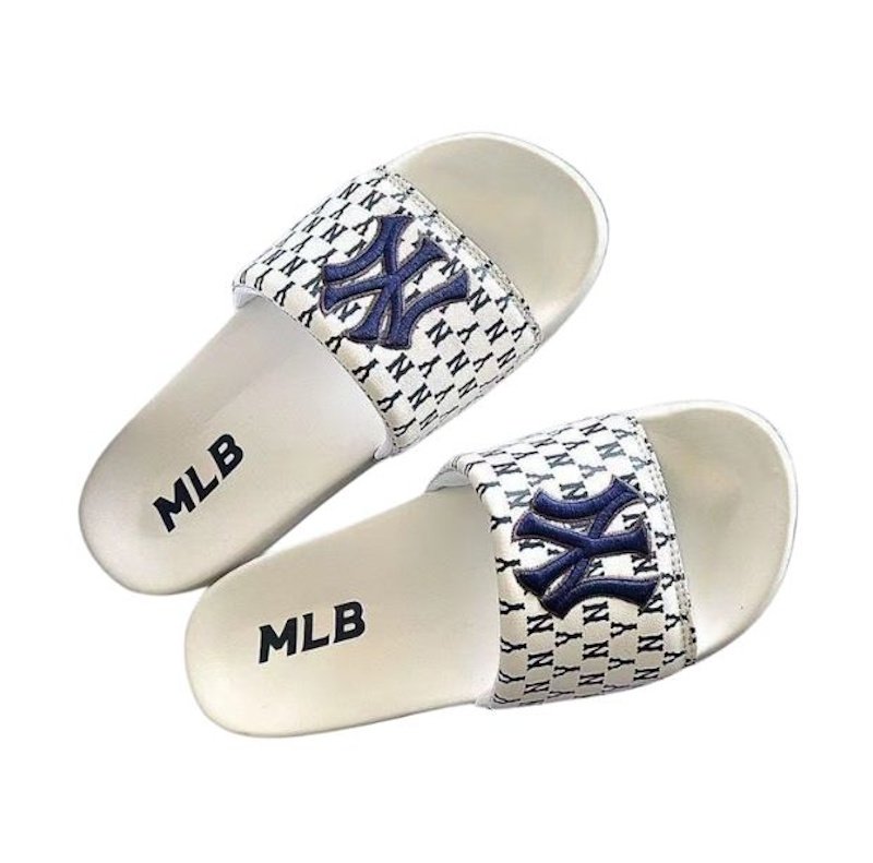 画像6: Unisex MLB NY monogram logo sandals slippers  ユニセックス 男女兼用 MLB NY エムエルビー ニューヨークヤンキース フリップ フロップサンダル シャワーサンダル ビーチサンダル　 (6)