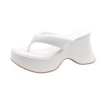 画像2: Thick-soled platform thong leather sandal slippers　厚底プラットフォームトングレザーサンダルスリッパ (2)